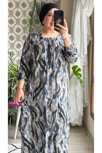 TDYtrendy Giyim Kadın Anne Uzun Büyük Beden Yazlık Tesettür Elbise