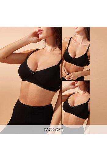 FAV Set of 2 - Bra with Adjustable Straps and Hook and Eye Closure