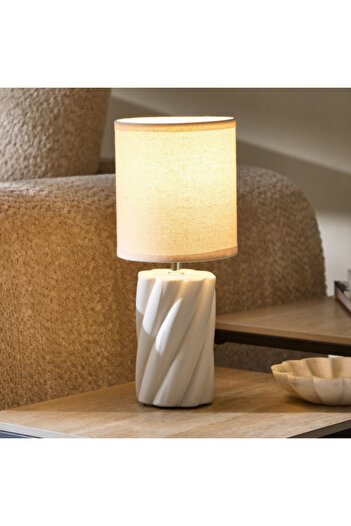 Home Box Emzie Ceramic Table Lamp with White Shade 32 cm