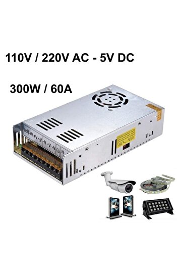 CLASSLIGHTS Metal Power Supply with Fan, 5V, 60A, Power 300W, ElectroAZ