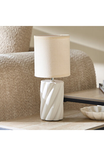Home Box Emzie Ceramic Table Lamp with White Shade 32 cm