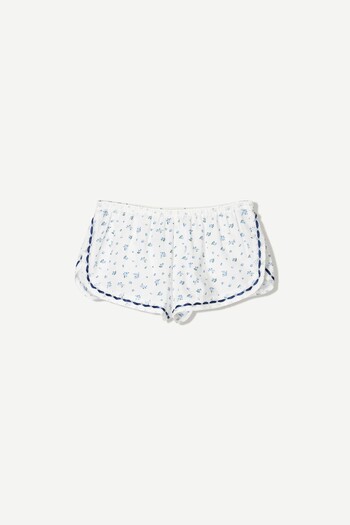 Bershka Printed lace trim shorts