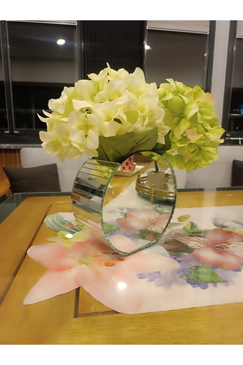 BeQ Home Vase with Mirror - 20 cm Silver Mirror Vase - Decorative Dry Flower Vase - Decoration Stylish Round Flower Pot