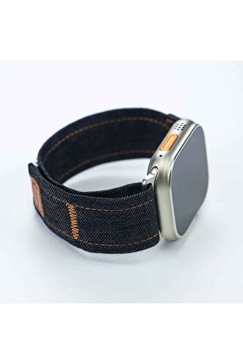 PSGT Apple için Denim kumaş bilezik döngü kayışı izle 42-44-45-46-49mms 10 (46mm) Leisure 42