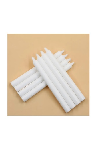 Generic Plain white straight long candles suitable for decorating the dinner table, ideal for birthdays and weddings. 8 pieces