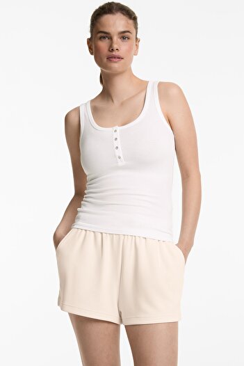 Oysho Sleeveless buttoned top with cotton and modal