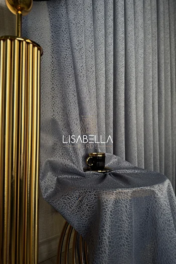 LisabellaHome Anthracite Crystal Broken Glass Pattern New Trend Luxury Tulle Curtain (1X2.5 Medium Pleat Stitched)