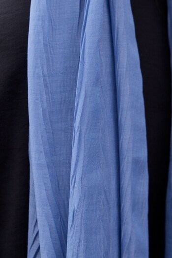 QANU Bamboo Pleated Shawl Blue