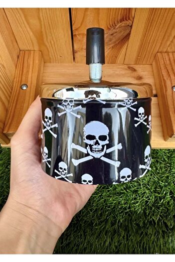 panda hediyelik Skull - Metal Snap Ashtray Design