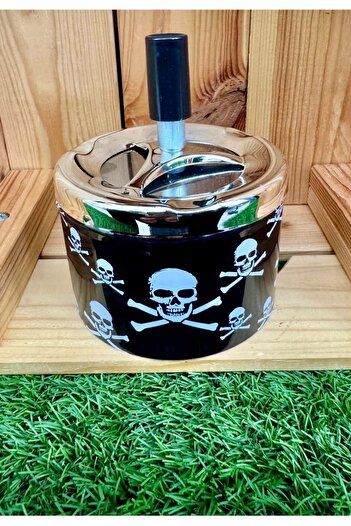 panda hediyelik Skull - Metal Snap Ashtray Design