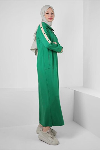 Alvina Zippered Straight Neck Tracksuit Dress 43881