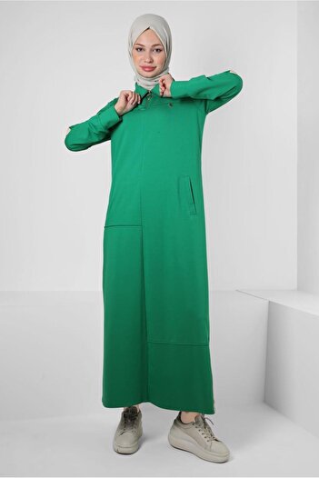 Alvina Zippered Straight Neck Tracksuit Dress 43881