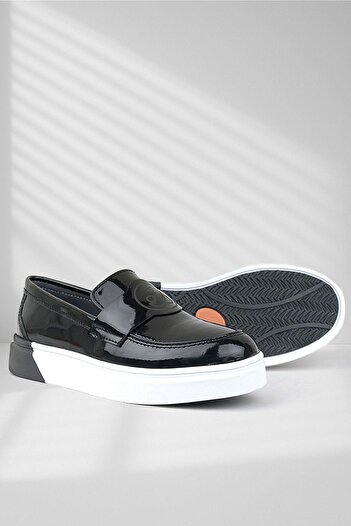 Rakerplus Black Patent Leather Children's Classic Shoes