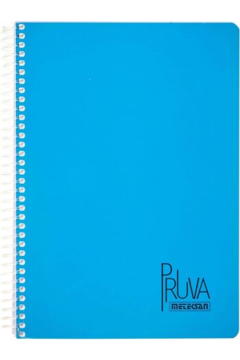 STOREMAX Snshop Pruva A4 Pet Spiral Cardboard Cover Notebook 144 Sheets - Checkered - Blue 467437
