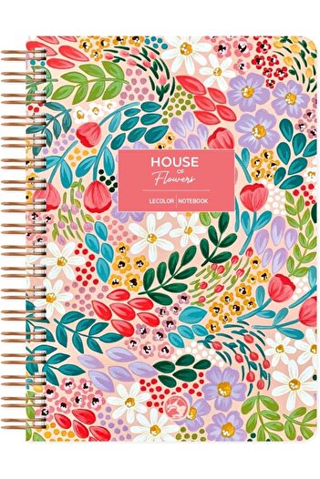 STOREMAX Snshop Color Botanical Spiral Notebook Checkered Red 17X24 cm 467437