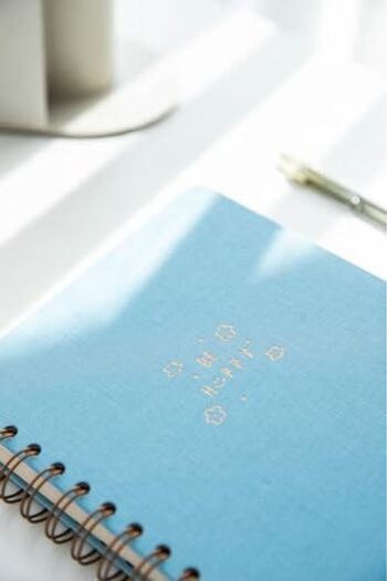 STOREMAX srhtDS A5 Spiral Hard Cover Linen Plain Unlined Undated Notepad Blue Desing 266450