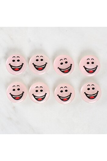 CT STONES Loren Crafts 8-Pack Smiley Face Button - 1025