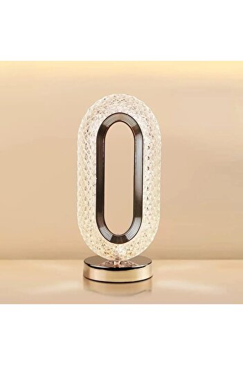 Primo Plus Portable Crystal Desk Lamp, 3 Color Changing Night Light,Touch Lamp with USB Charging Port