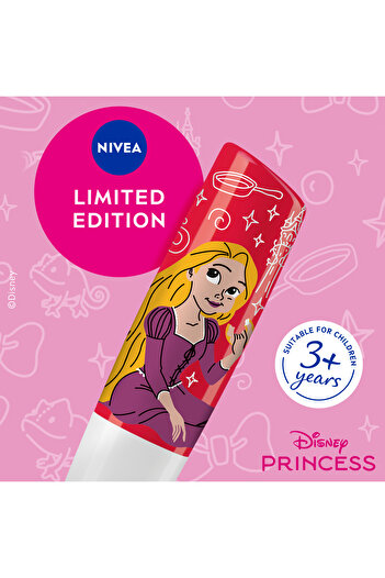 LABELLO Disney Princess Rapunzel Lip Balm, 3+ Year Kids, Wild Cranberry Flavor, 24H Moisture, 4.8g