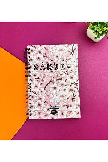 hediyeofisi Pembe Sakura Tasarımlı | Sticker'lı Tarihsiz Konuşan Ajanda Haftalık Planlayıcı Defter
