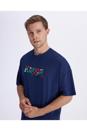 Kappa Authentic Італійська футболка для чоловіків, синя, комфортний крій