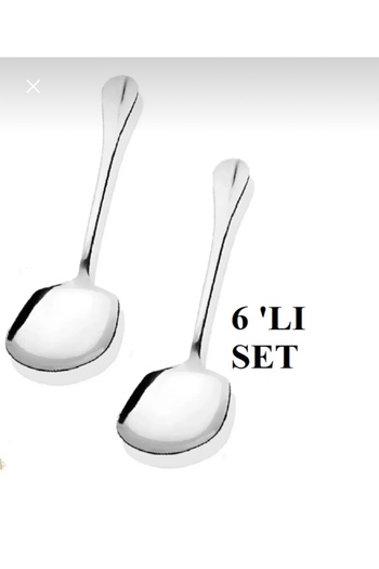 Pembelia Life 6 Pieces Stainless Steel Serving Presentation Spoon 21 cm Metal Spoon