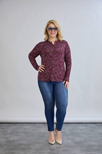 wearon tekstil Women Viscos Fabric Mother Large Size Shirt Combed