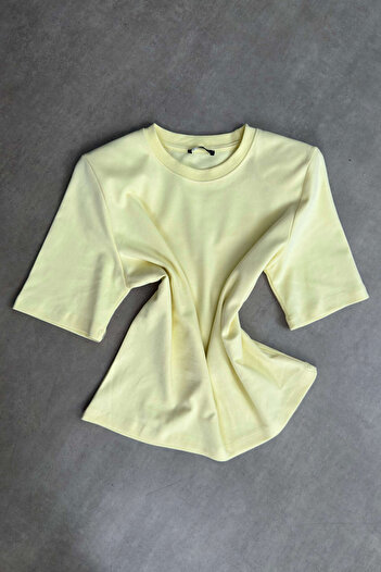 Sue Store Yellow Oversize Padded T-Shirt
