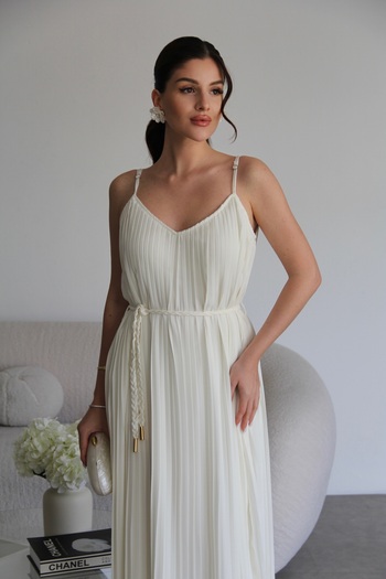 Julidress Плетена сукня з підтяжками, підкладкою, поясом, довга, літня, преміум