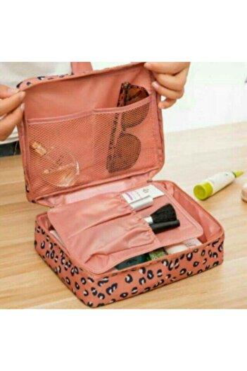 Ecoform Organizer Καλλυντική τσάντα μακιγιάζ Αδιάβροχη με δυνατότητα αδιάβροχης λειτουργίας Καφέ (ΜΕΓΕΘΗ 17*23*8 CM)