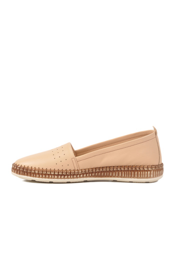 Bulldozer Beige Genuine Leather Women's Casual Shoes 231747   Z