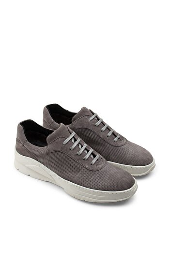Deery Genuine Suede Gray Sneaker Men's Shoes