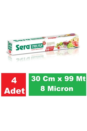 SERA Stretch Film 30 cm X 99 Mt 8 Micron X 4 Packs
