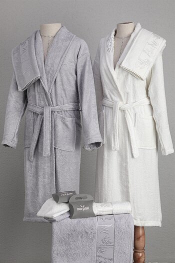 Nurpak Bamboo Ai̇Le Bathrobe Seṫ-Towel-Bath Towel