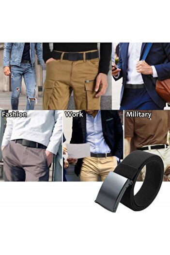 PUFO Army Elite Edition men's belt strap 3.8 x 125 cm, adjustable, black