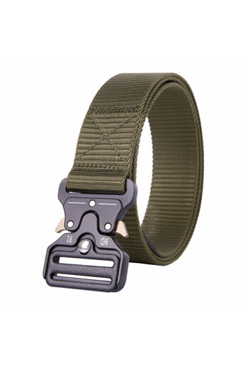 PUFO Tactical Combat belt strap for men 3.8 x 123 cm, durable, green
