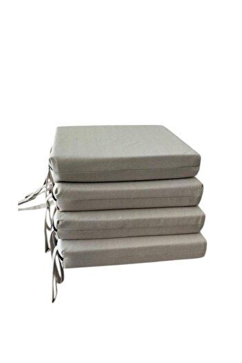 mc.pierobaby Mc.Pi̇erobaby Chair Cushion Seat Cushion Waterproof Easy to Clean Linen Fabric 4 Pieces Cream