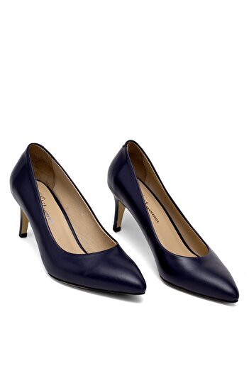 Ayakkabı Fuarı Elit Selestia Kadın Hakiki Deri Stiletto Lacivert
