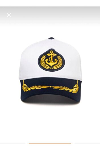 Nilbutik Adjustable Unisex Captain Hat with Sailor Anchor Crest