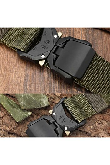 PUFO Commando belt for men 3.8 x 120 cm, green