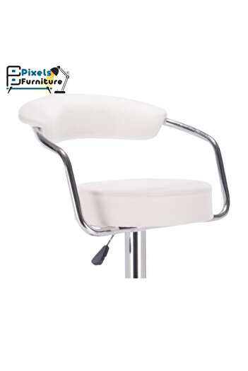 PixelsFurniture Pixel Furniture Adjustable Bar Stool Modern Design Swivel Leather Back and Footrest