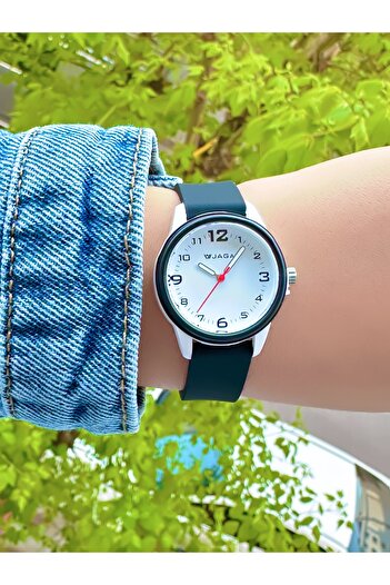 Jaga 10 Atm Waterproof Silicone Cord Children's Wristwatch (Suitable for Use in the Sea and Pool)
