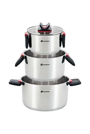 SCHMITTER Set of 3 pots with lids (6 pieces) Schmitter