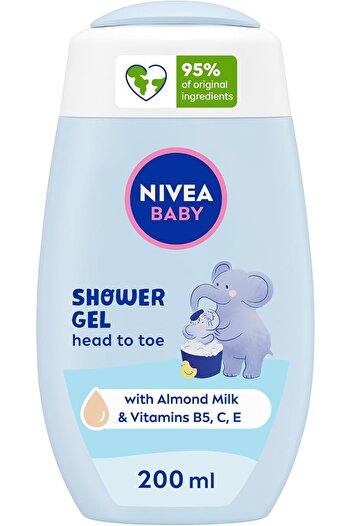 NIVEA Baby Head to Toe Shampoo & Body Wash, Calendula Extract, 200ml