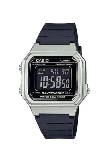 Casio Digital Wristwatch with Resin Strap, Model W-217HM-7BVDF, 41mm, Black