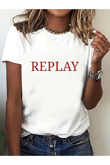 Massgai Μπλουζάκι Unisex REPLAY Printed Oversize 100% βαμβάκι