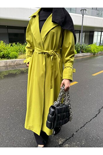 TANISA Deluna Belt Detail Long Trench Coat Tns-4389
