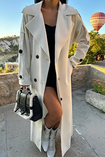 TANISA Ravena Belt Detail Trench Coat