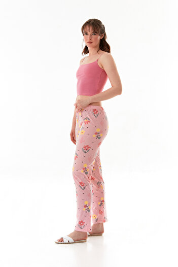 Fulla Moda Çiçek Baskılı Pijama Altı