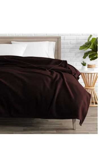 BSB HOME ® 220 GSM Premium Plush Single Blanket for Bed, Sofa,Travel, Camping | 150 * 220 cm | BROWN